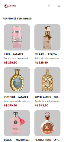 Vitrine Mobile Categorias